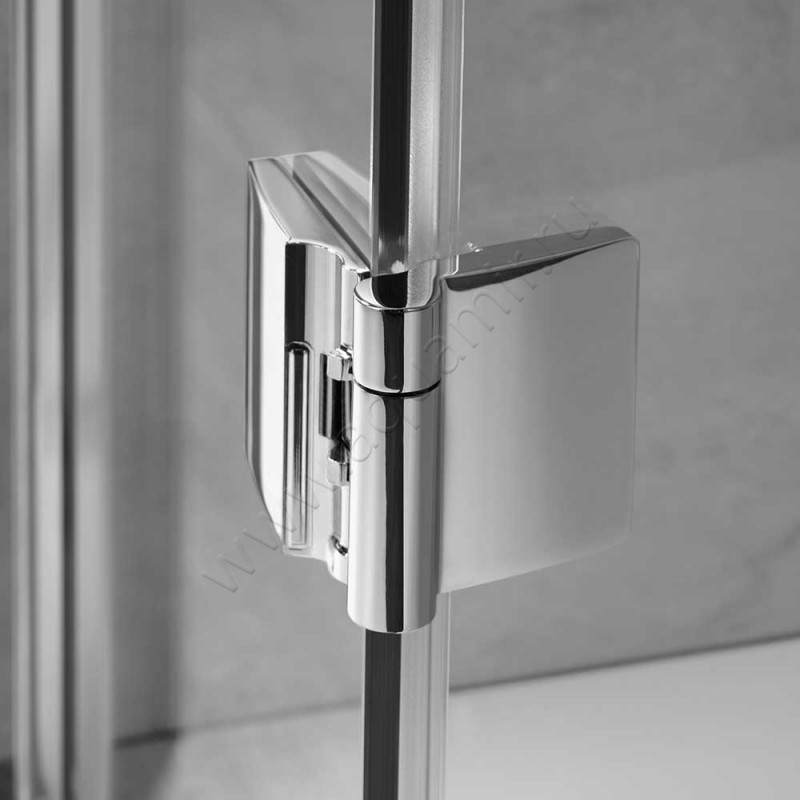 Маятниковая душевая дверь в нишу с фиксированным элементом HSK Aperto Pro хром 2803516041100#Re в интерьере