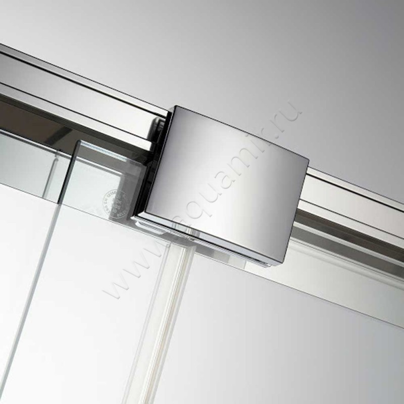 Раздвижная душевая дверь в нишу с фиксированным элементом HSK Solida хром 15221604150#EdLi в интерьере