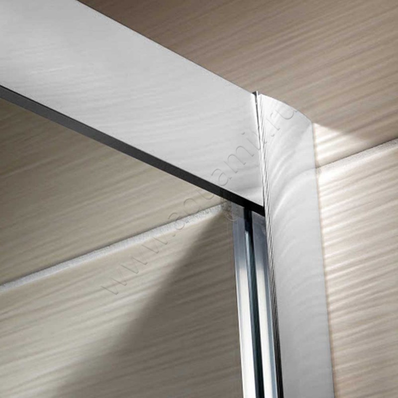 Раздвижная душевая дверь в нишу с фиксированным элементом HSK Solida хром 15221204150#EdLi в интерьере