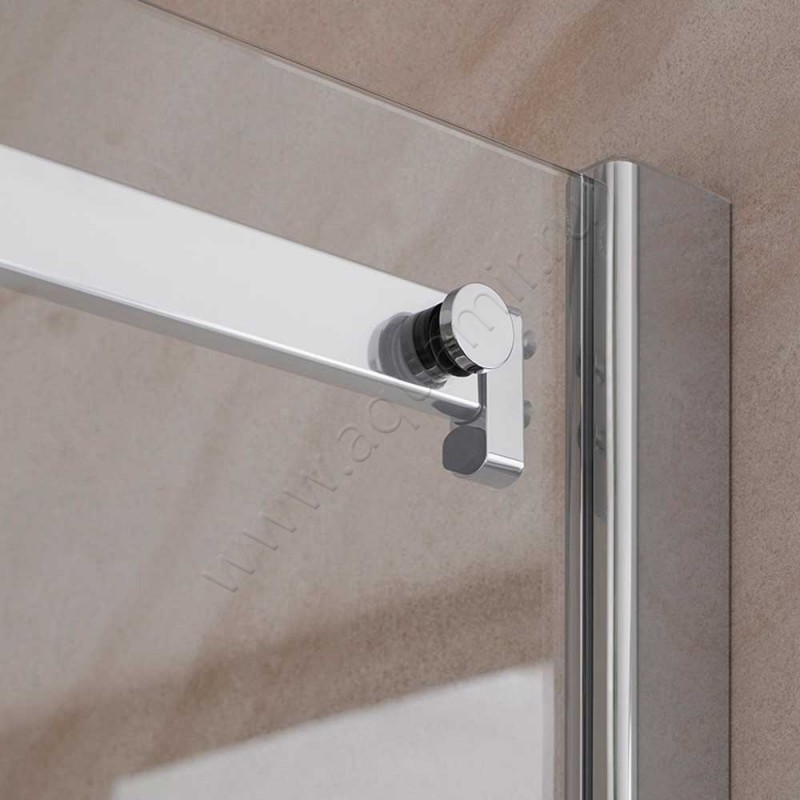 Раздвижная душевая дверь в нишу с фиксированным элементом HSK Premium Softcube хром 682216041100#EdLi в интерьере