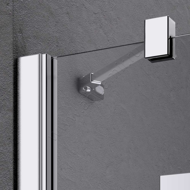 Поворотная душевая дверь в нишу Kermi Liga в серебристом цвете LISFL12020VAK в интерьере