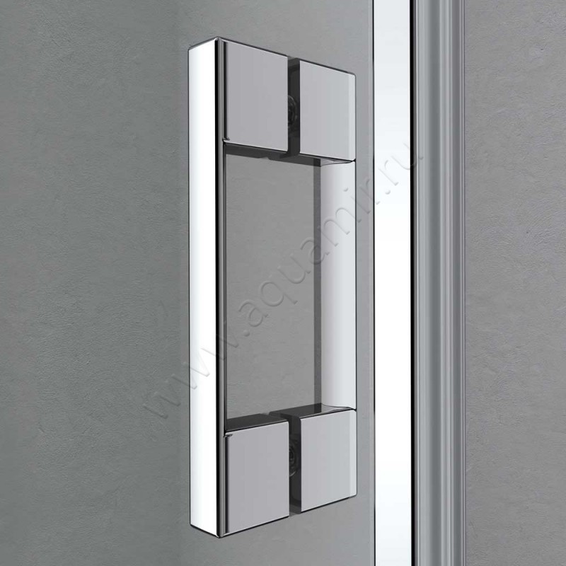 Поворотная душевая дверь в нишу Kermi Liga в серебристом цвете LISFR11020VAK в интерьере