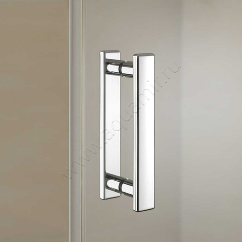 Складная душевая дверь в нишу с фиксированным элементом Kermi Diga в серебристом цвете DI2OR12020VPK в интерьере