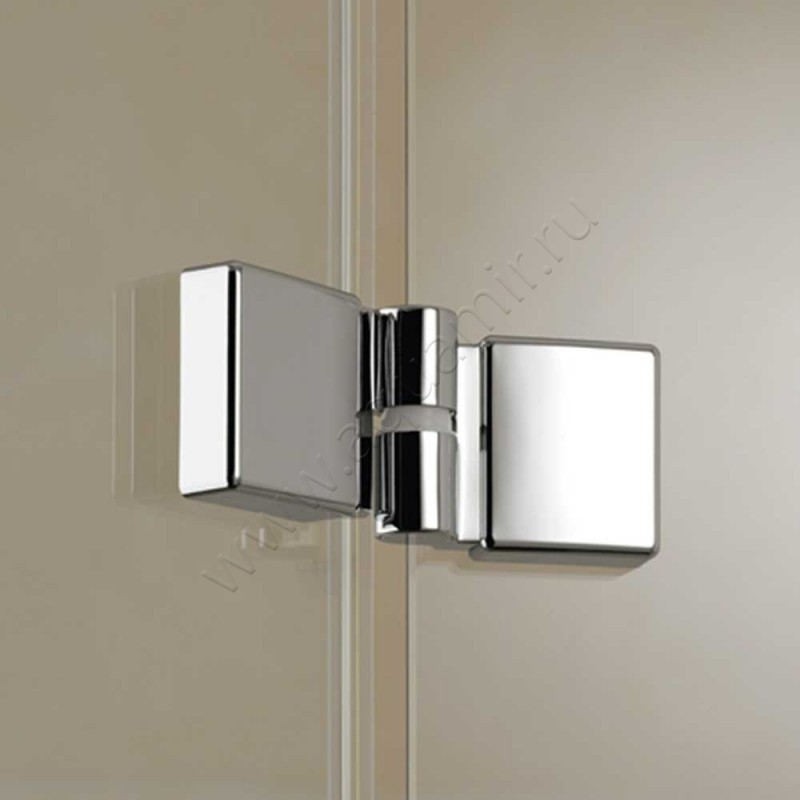 Складная душевая дверь в нишу с фиксированным элементом Kermi Diga в серебристом цвете DI2OR14020VPK в интерьере