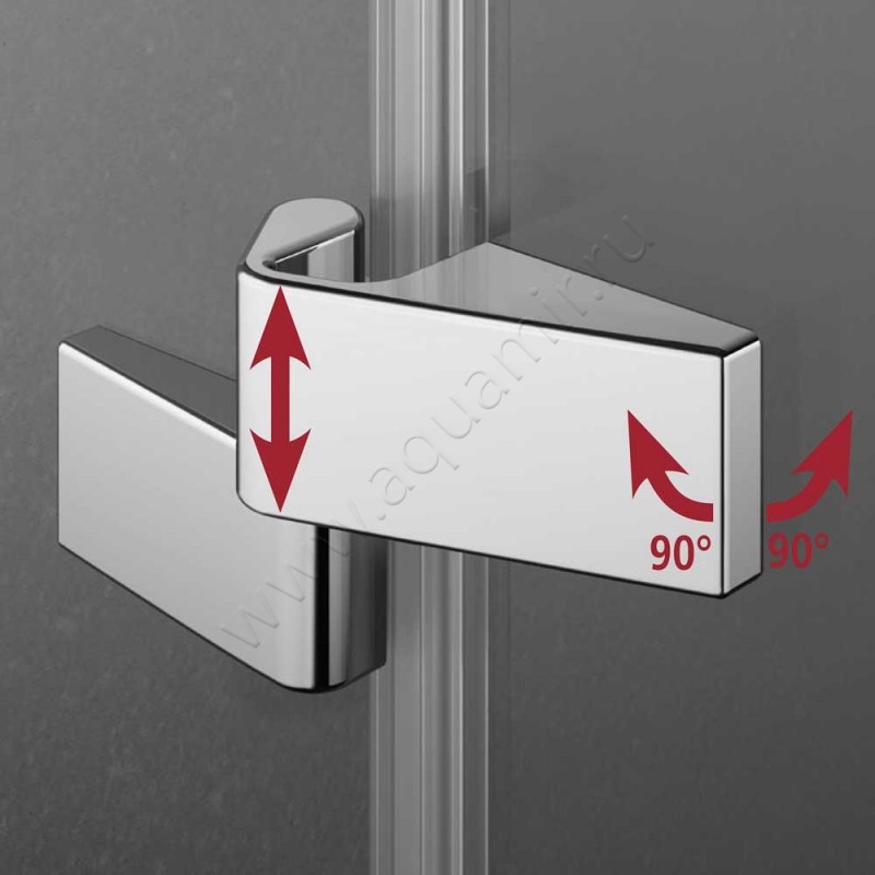 Маятниковая душевая дверь в нишу с фиксированным элементом Kermi Tusca в серебристом цвете TU1FL10020VAK в интерьере