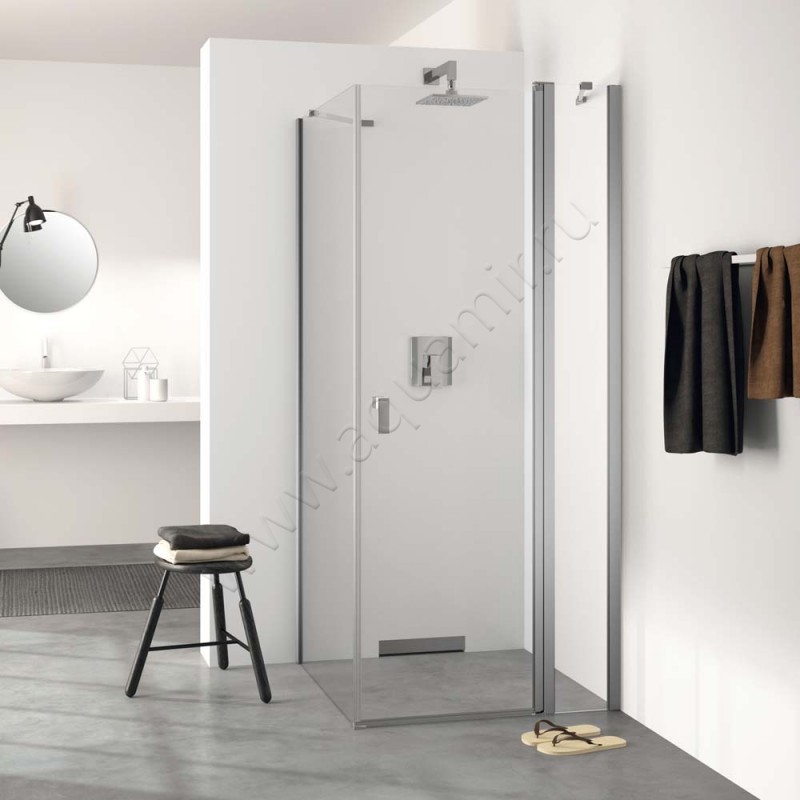Маятниковая душевая дверь для боковой стенки Huppe Design pure 8P0723092321 в интерьере