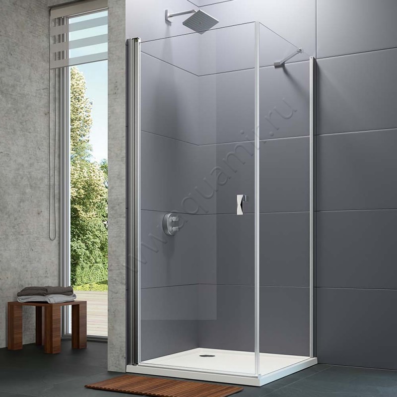 Маятниковая душевая дверь для боковой стенки Huppe Design pure 8P0608092321 в интерьере