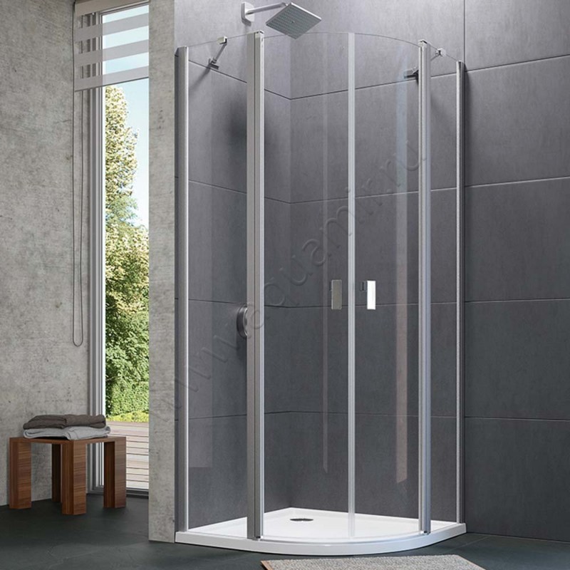 Маятниковая душевая дверь для комбинации с ответной частью Huppe Design pure 8P1702087321 в интерьере