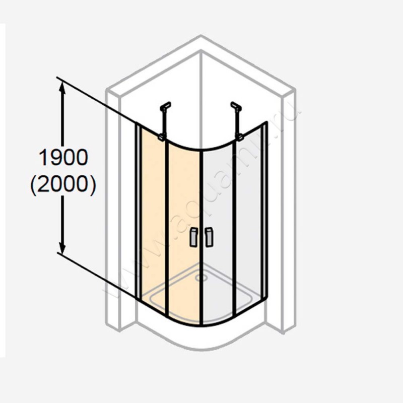 Маятниковая душевая дверь для комбинации с ответной частью Huppe Design pure 8P1706087321 в интерьере