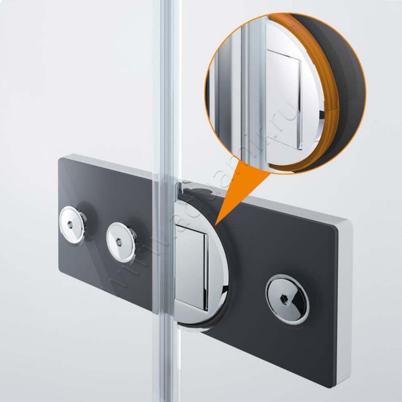 Маятниковая душевая дверь для комбинации с ответной частью Huppe Solva pure ST1101092321 в интерьере