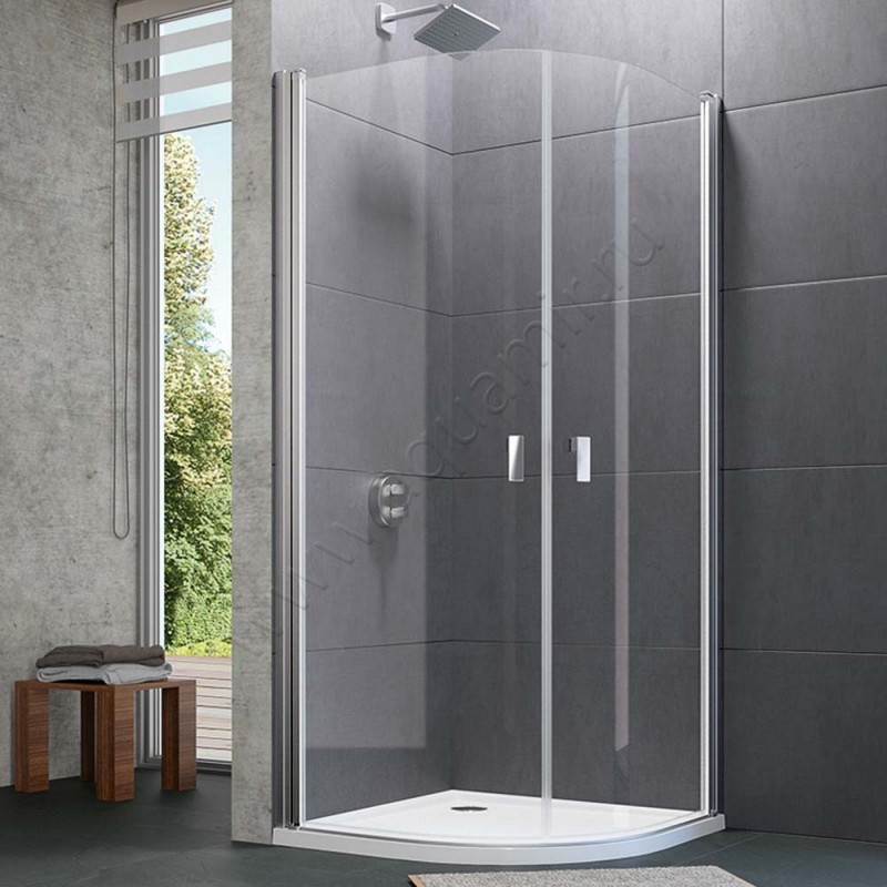 Маятниковая душевая дверь для комбинации с ответной частью Huppe Design pure 8P1604092321 в интерьере