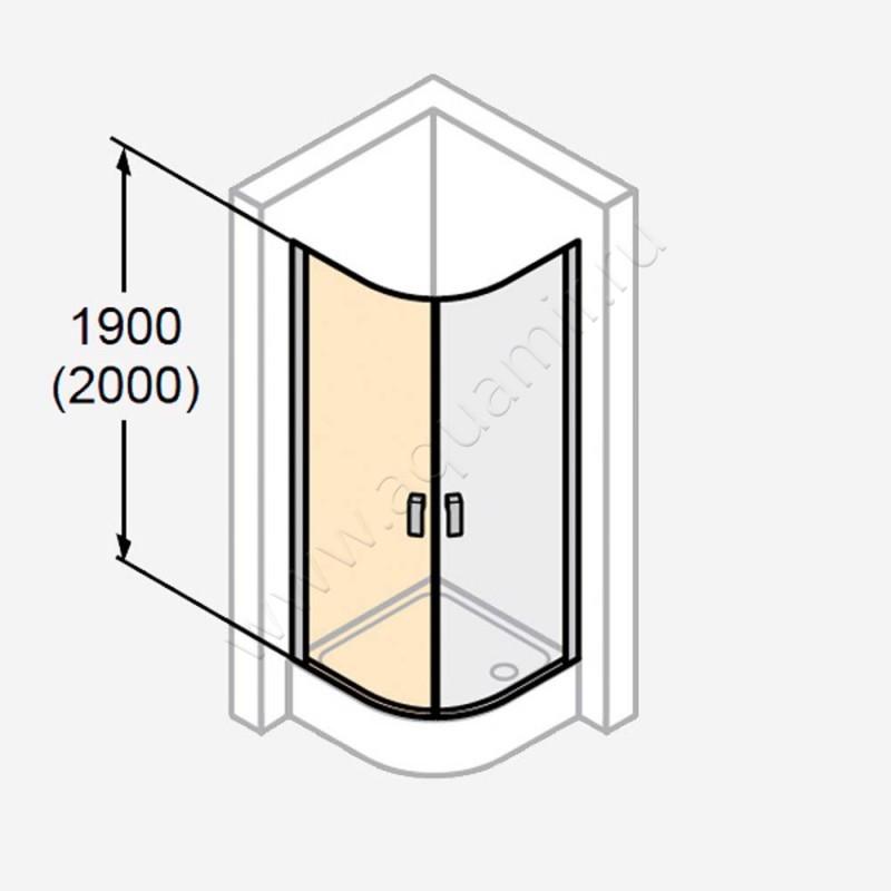 Маятниковая душевая дверь для комбинации с ответной частью Huppe Design pure 8P1604087321 в интерьере