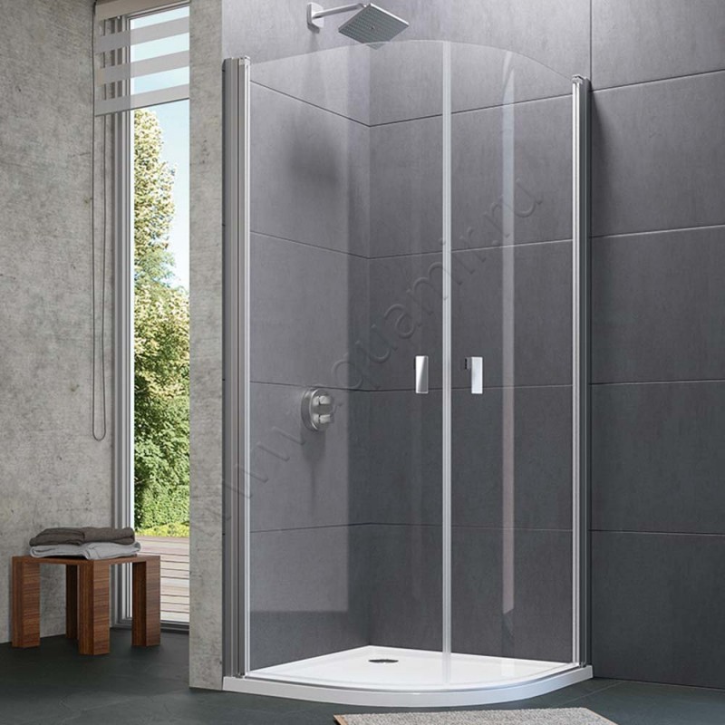 Маятниковая душевая дверь для комбинации с ответной частью Huppe Design pure 8P1604087321 в интерьере