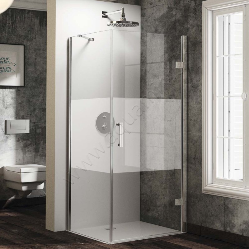 Маятниковая душевая дверь для боковой стенки Huppe Solva pure ST2602092373 в интерьере