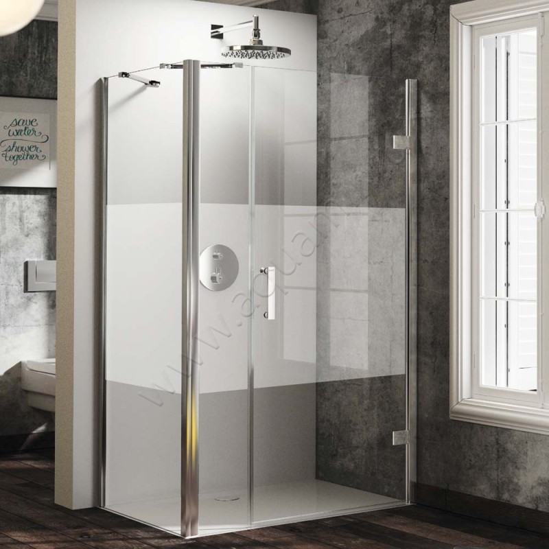 Маятниковая душевая дверь для боковой стенки Huppe Solva pure ST3201092373 в интерьере