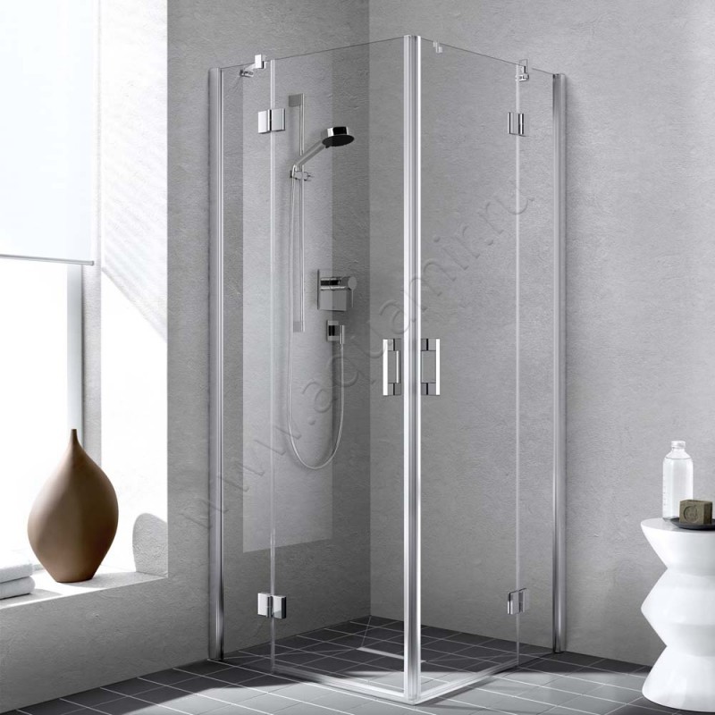 Поворотная душевая дверь для комбинации с ответной частью Kermi Liga LIESR10020VAK в интерьере