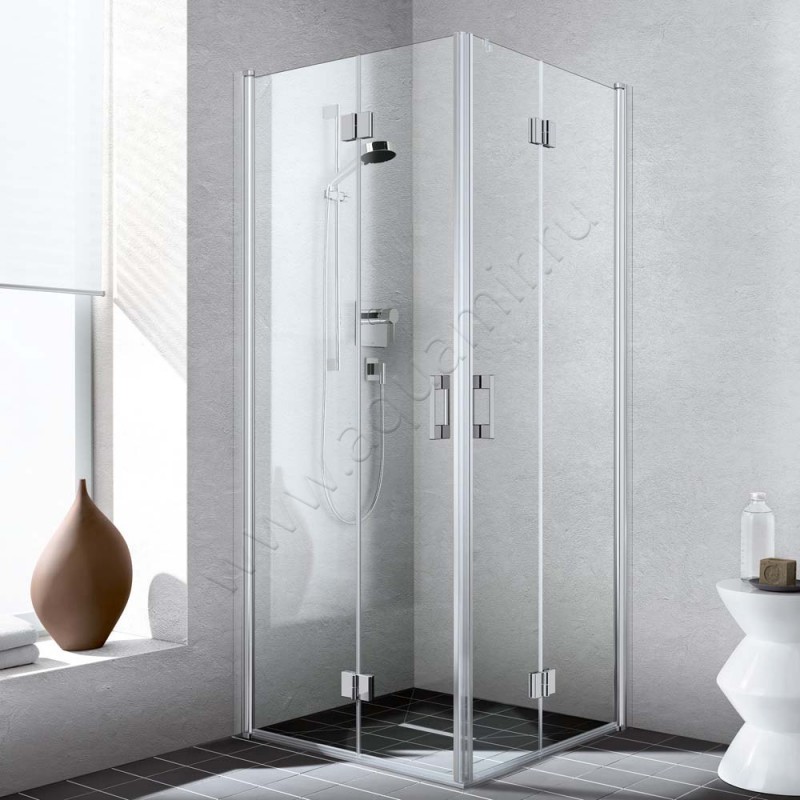 Складная душевая дверь для боковой стенки/боковой двери Kermi Liga LI2CL078201AK в интерьере