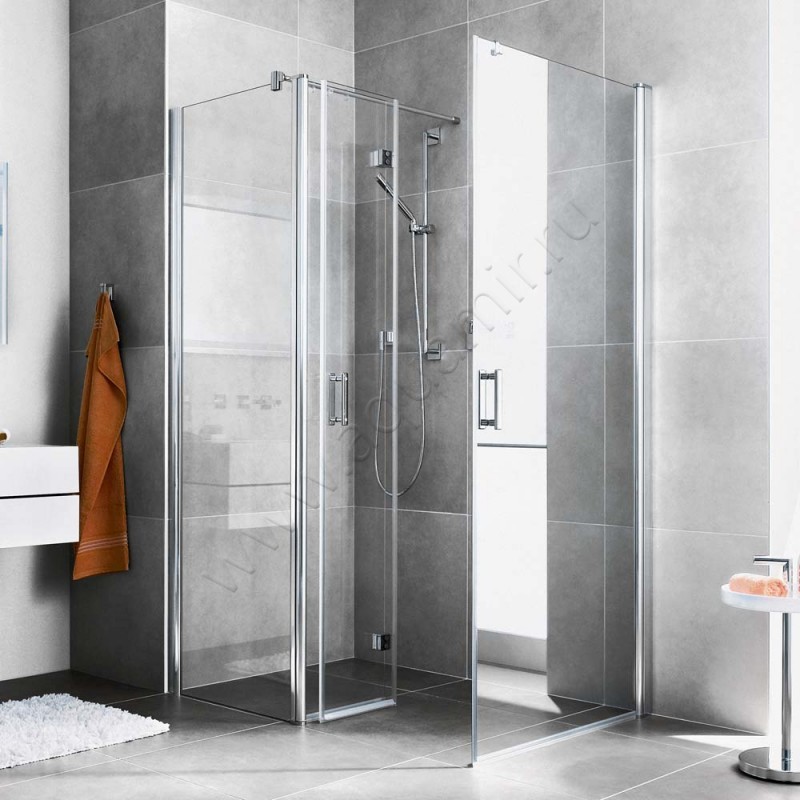 Складная душевая дверь для боковой стенки/боковой двери Kermi Diga DIF2L11020VAK в интерьере