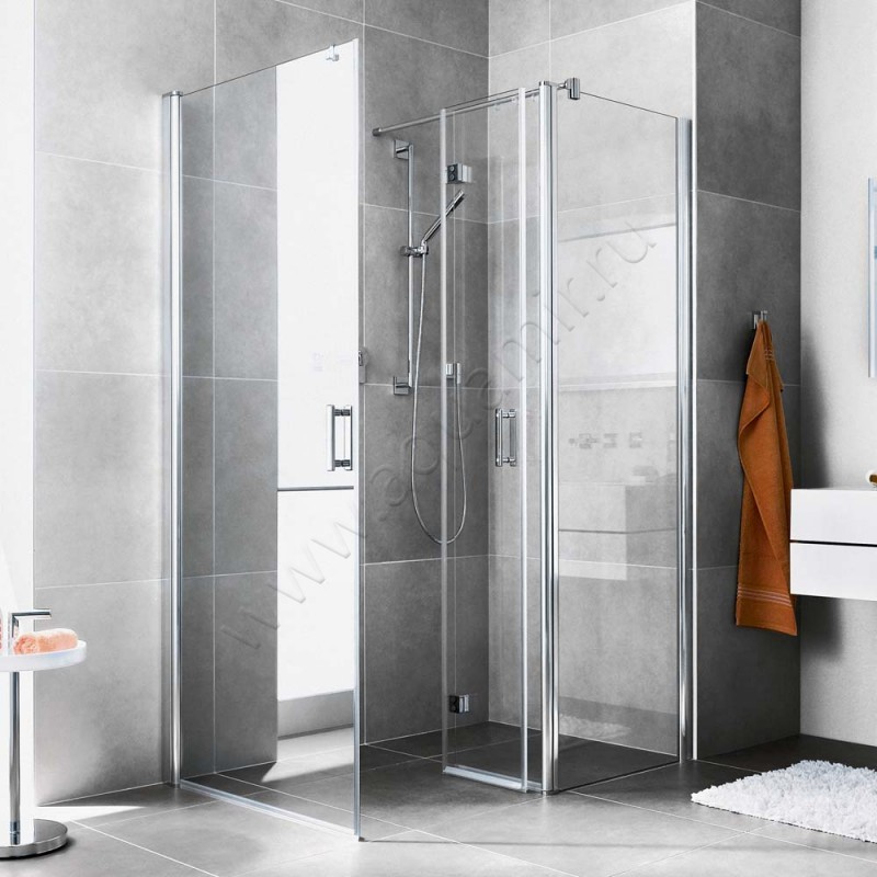 Складная душевая дверь для боковой стенки/боковой двери Kermi Diga DIF2R10020VAK в интерьере