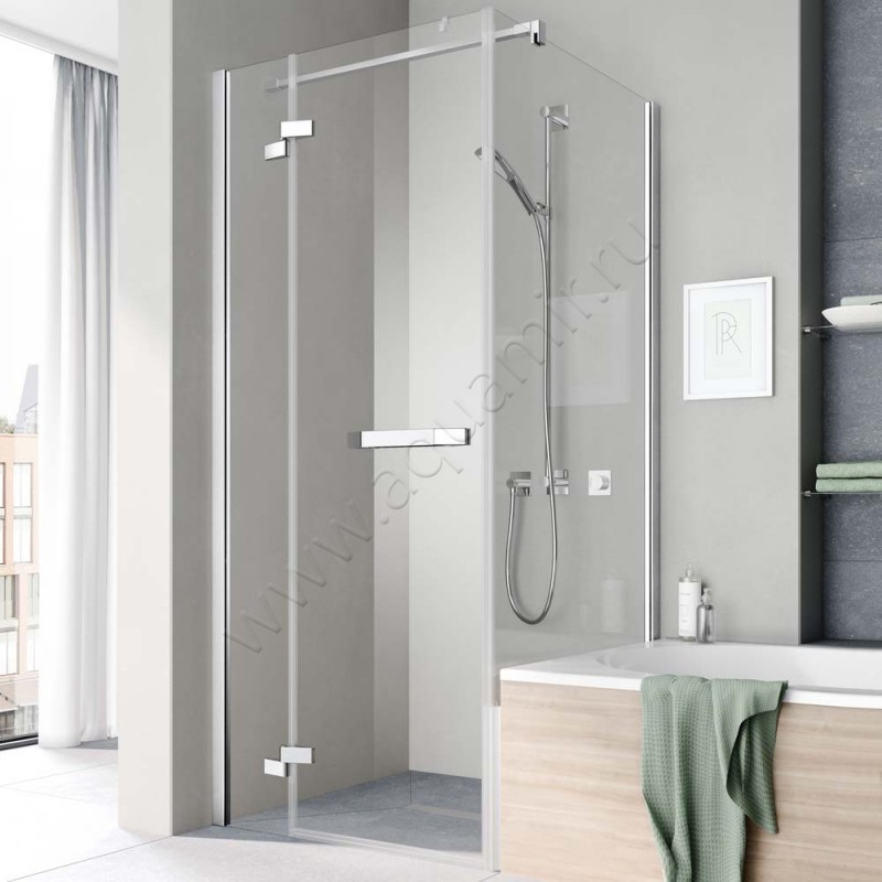 Маятниковая душевая дверь для боковой стенки Kermi Tusca TU1NL12320VPK в интерьере