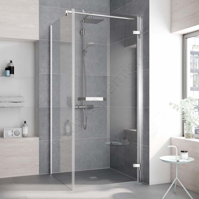 Маятниковая душевая дверь для боковой стенки Kermi Tusca TU1KR10020VPK в интерьере