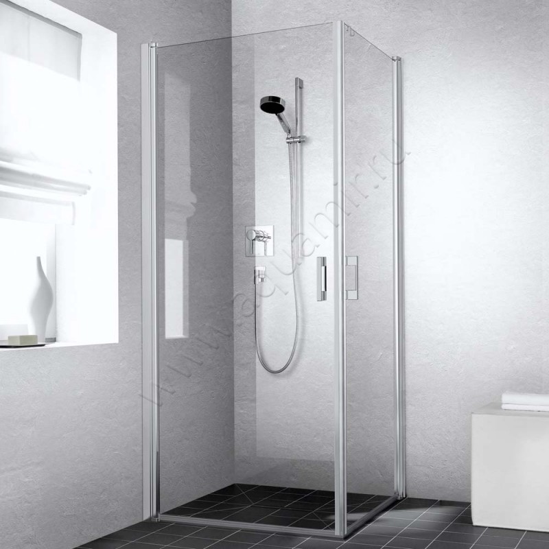 Маятниковая душевая дверь для боковой стенки/боковой двери Kermi Liga LI1EL090201PK в интерьере