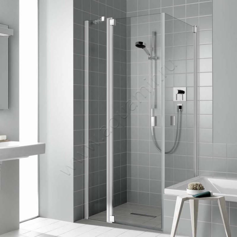 Маятниковая душевая дверь для боковой стенки/боковой двери Kermi Raya RA1NL120201PK в интерьере