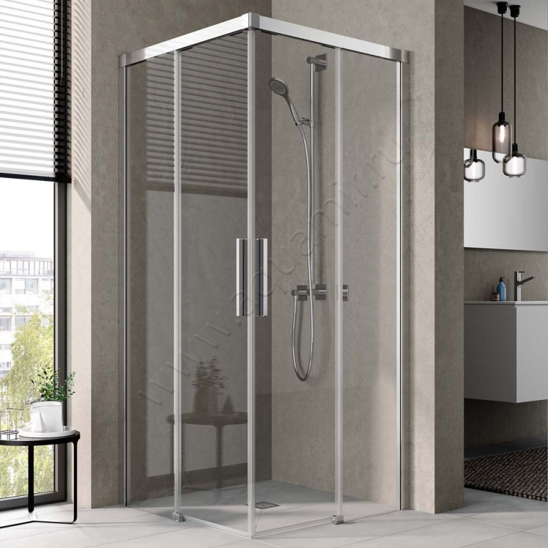 Раздвижная душевая дверь для комбинации с ответной частью Kermi Nica NIC2R10018VAK в интерьере