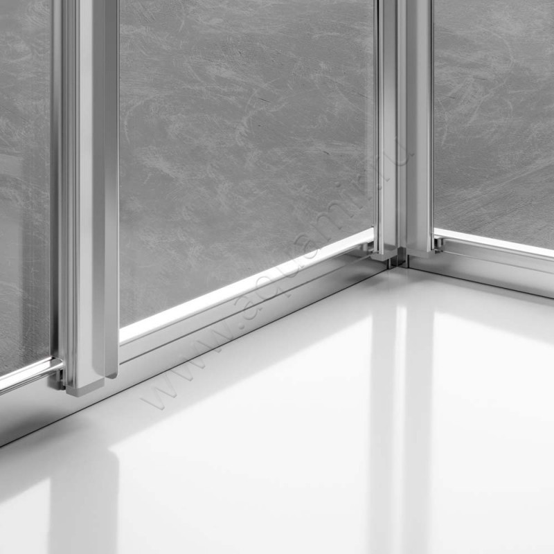 Раздвижная душевая дверь для комбинации с ответной частью Kermi Liga LIE3L080201AK в интерьере