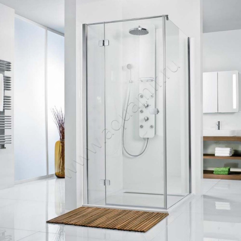 Поворотная душевая дверь для боковой стенки HSK Premium Softcube 68000754150#EdLi200 в интерьере