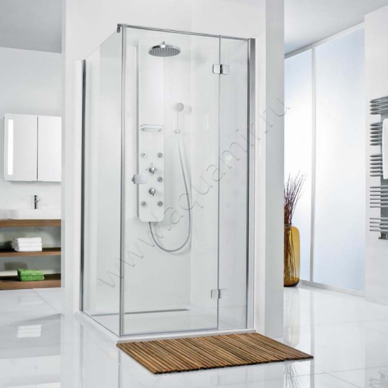 Поворотная душевая дверь для боковой стенки HSK Premium Softcube 68001004150#Re200 в интерьере