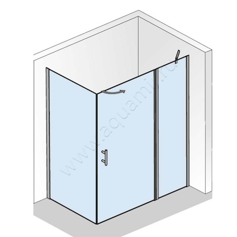 Поворотная душевая дверь для боковой стенки HSK Favorit Nova 1241404150#EdRe в интерьере