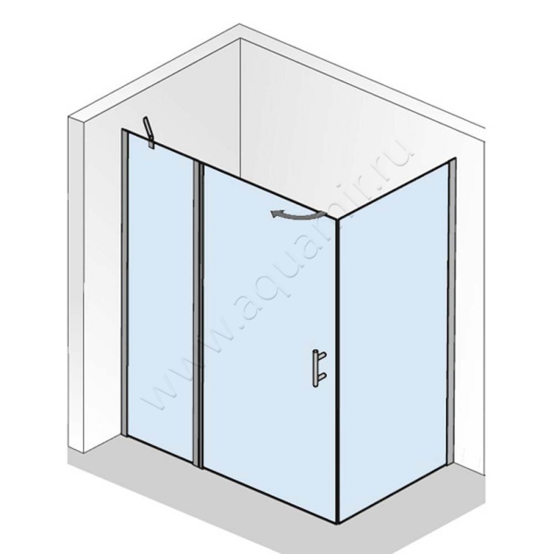 Поворотная душевая дверь для боковой стенки HSK Favorit Nova 1241800450#EdLi в интерьере