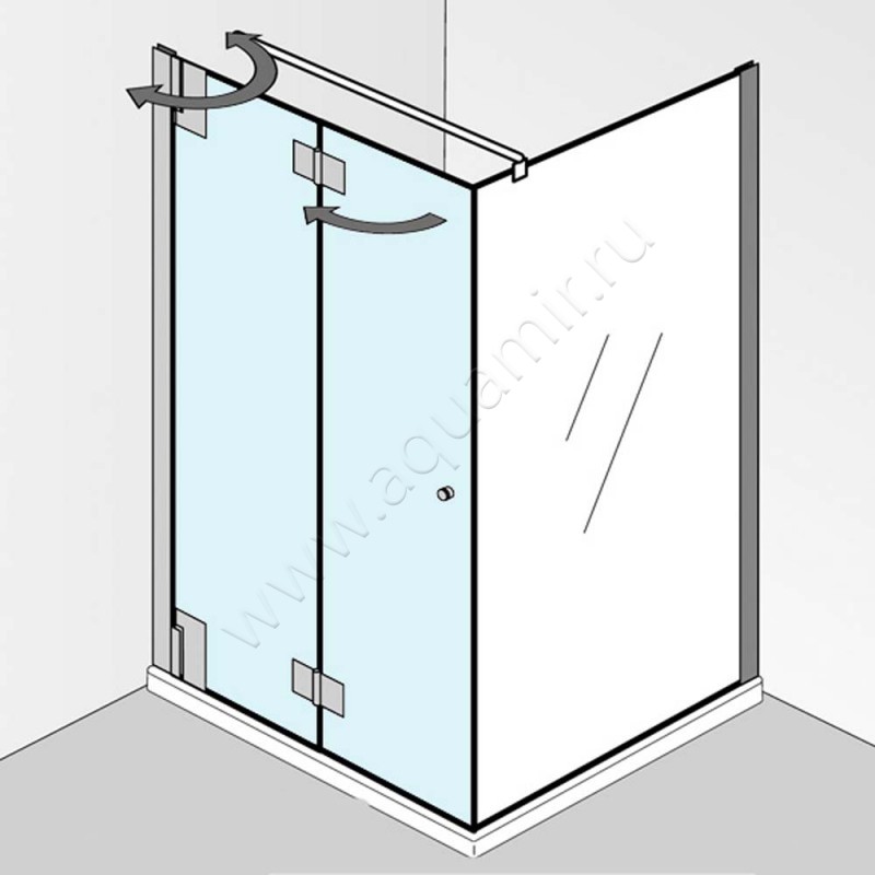 Складная душевая дверь для боковой стенки/боковой двери HSK K2P 21780754150#Li в интерьере