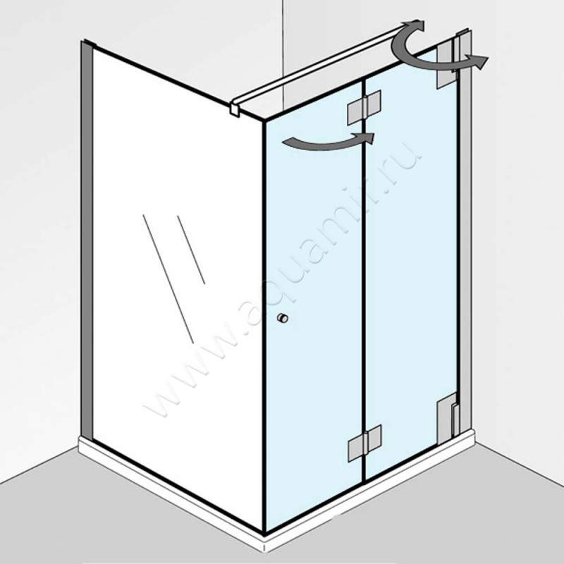 Складная душевая дверь для боковой стенки/боковой двери HSK K2P 21780754150#EdRe в интерьере