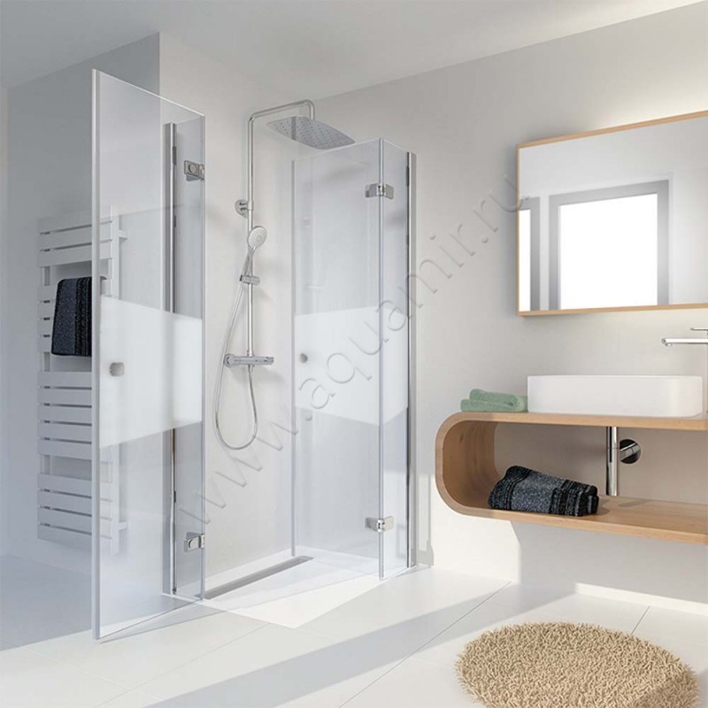 Душевой уголок с маятниковыми дверями HSK Premium Softcube 6820401241100#Ed200 в интерьере