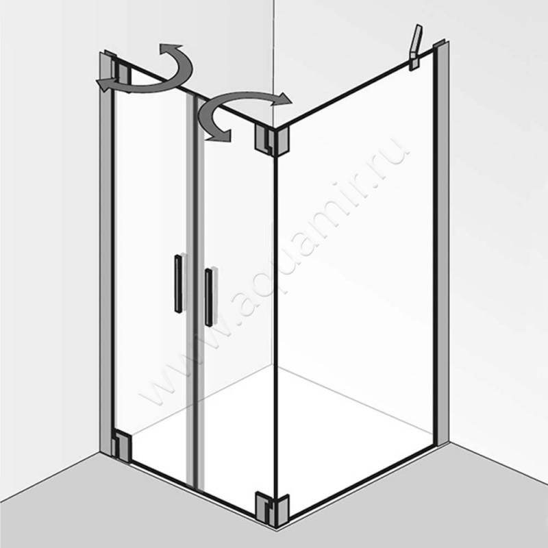 Маятниковая душевая дверь для боковой стенки HSK K2P 21770904150#EdLi в интерьере