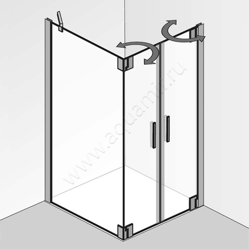 Маятниковая душевая дверь для боковой стенки HSK K2P 21770904150#Re в интерьере