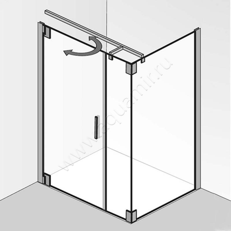 Маятниковая душевая дверь для боковой стенки HSK K2P 21750754150#Li в интерьере