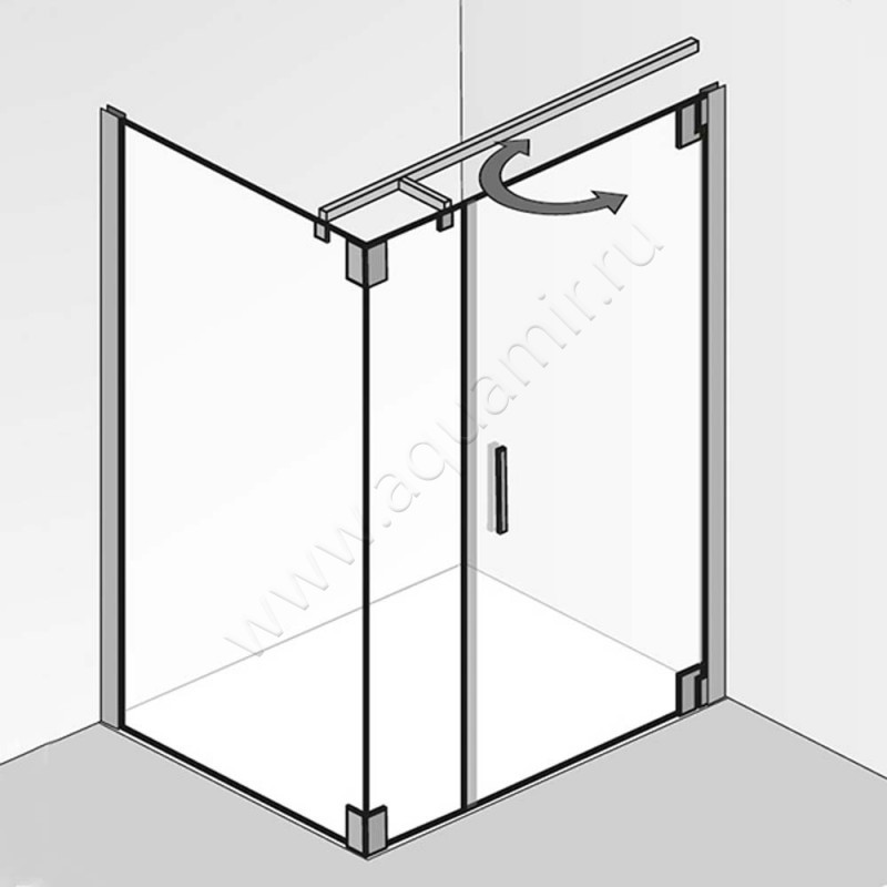 Маятниковая душевая дверь для боковой стенки HSK K2P 21750804150#EdRe в интерьере