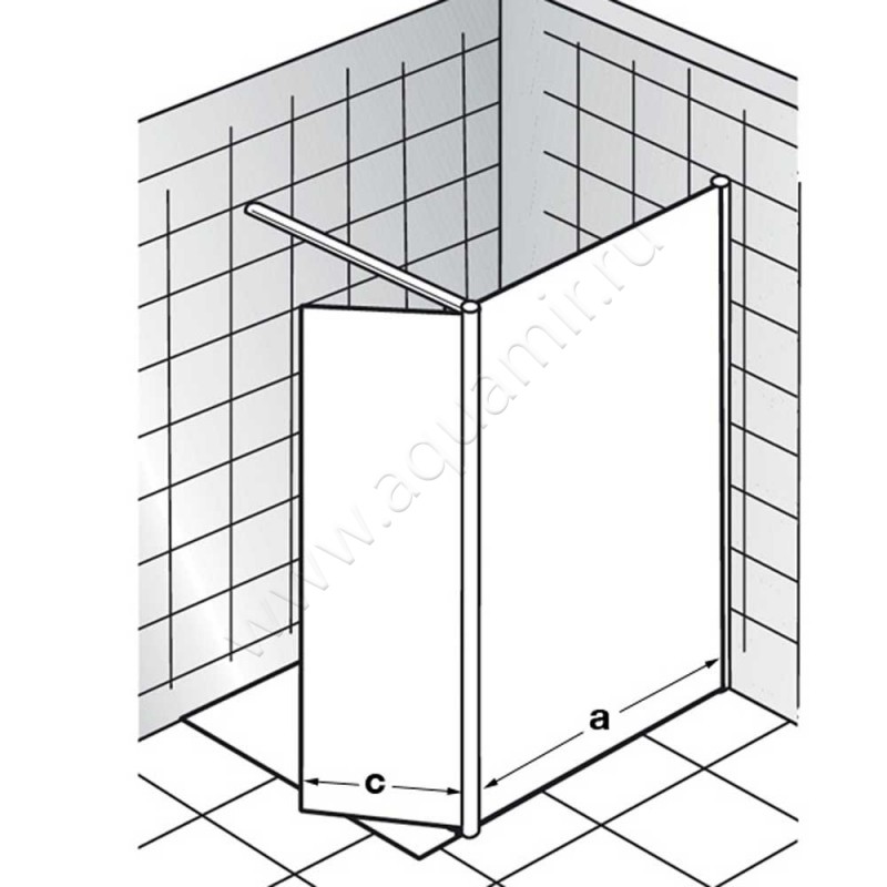 Душевая перегородка Walk In HSK Easy 12714000150#EdRe в интерьере