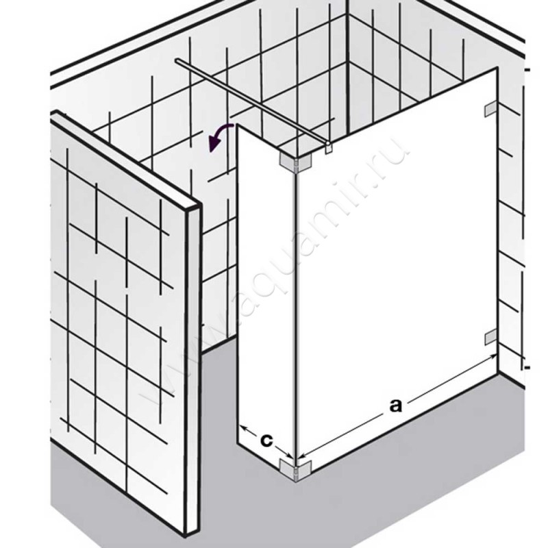 Душевая перегородка Walk In HSK Atelier Pur AP514150#Re в интерьере