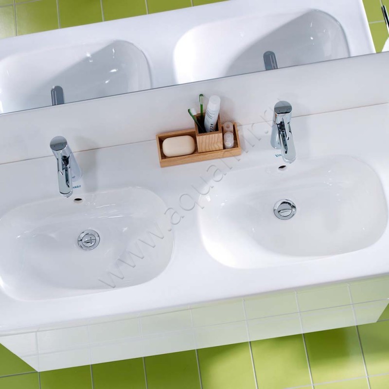 Двойная раковина Duravit D-Code 120 см 03481200002 в интерьере
