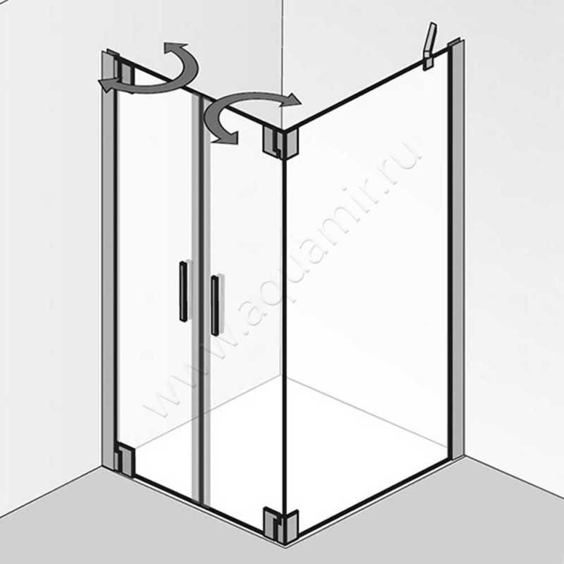 Душевая боковина для двери HSK K2P 21971204150 в интерьере