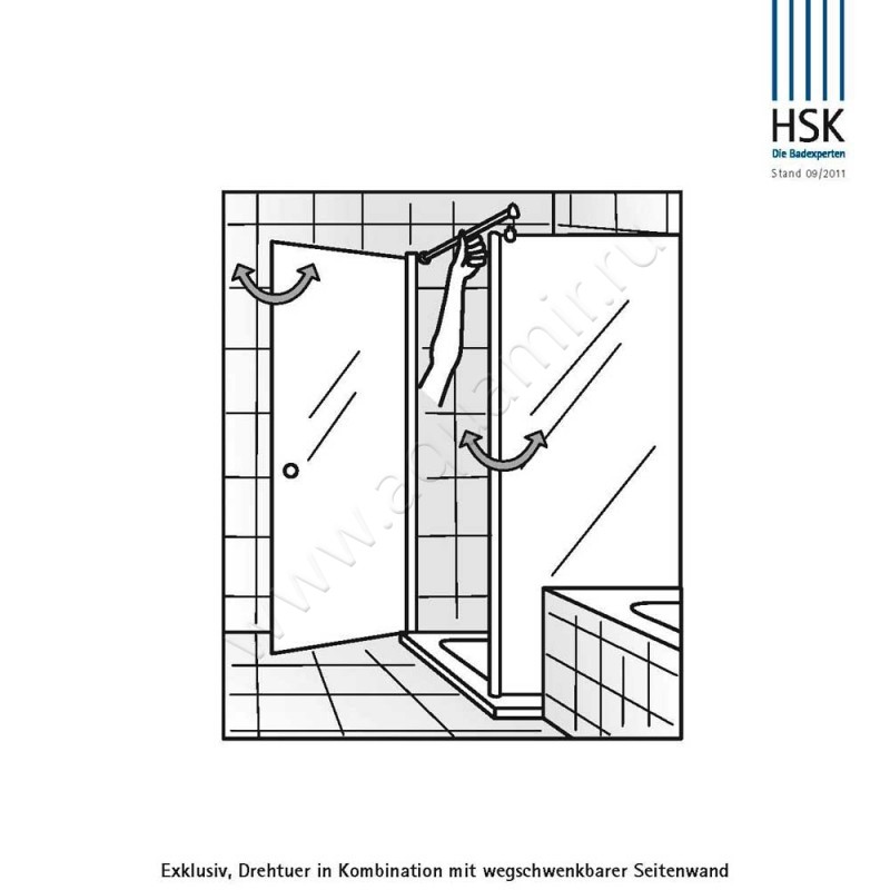Душевая боковина для двери HSK Exklusiv 4320800450#200 в интерьере