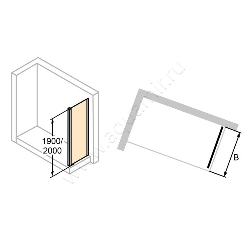 Душевая стенка для двери Huppe Classics 2 C20507087375 в интерьере