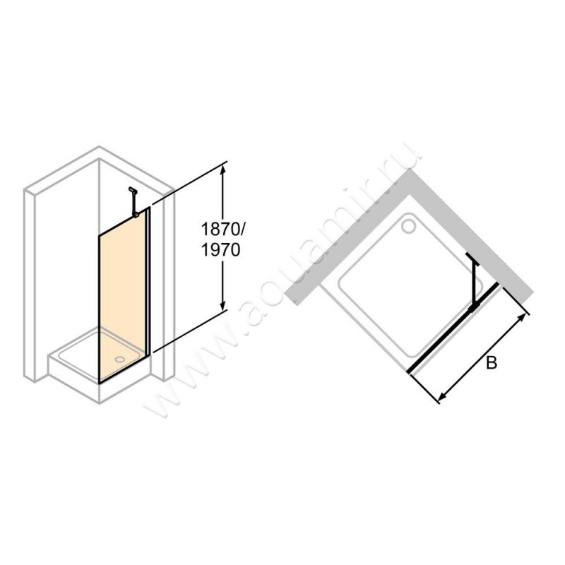 Душевая боковина для двери Huppe Classics 2 C23607069321 в интерьере