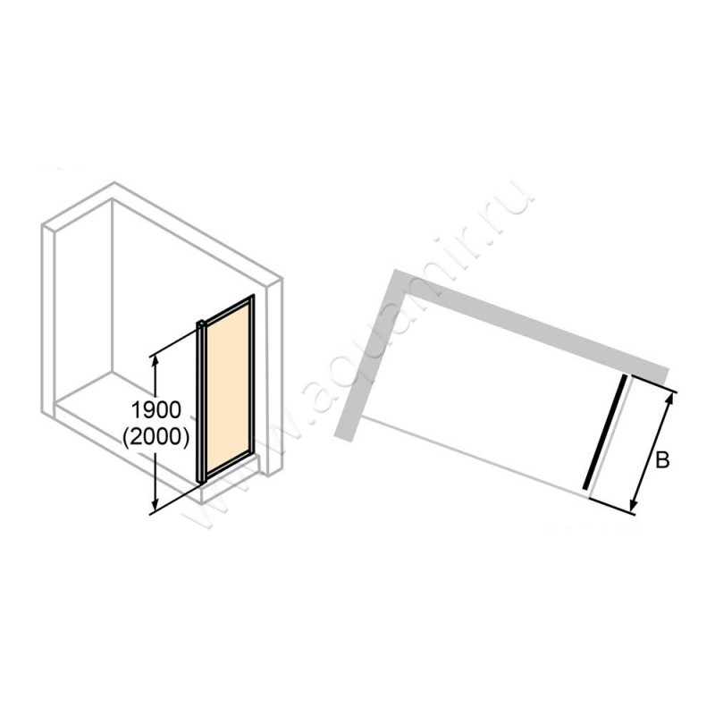 Душевая стенка для двери Huppe Alpha 2 A22415087322 в интерьере