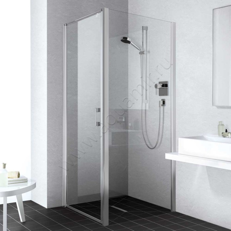 Душевая стенка для двери Kermi Liga LITWD090181AK в интерьере