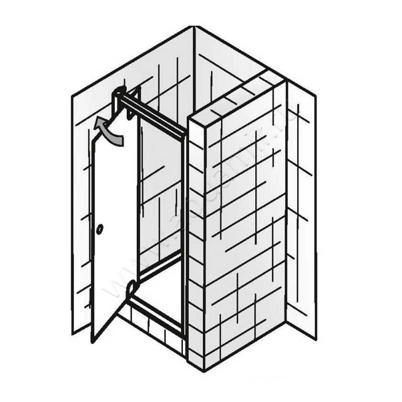 Поворотная душевая дверь в нишу HSK Favorit в серебристом цвете 150080-01-50